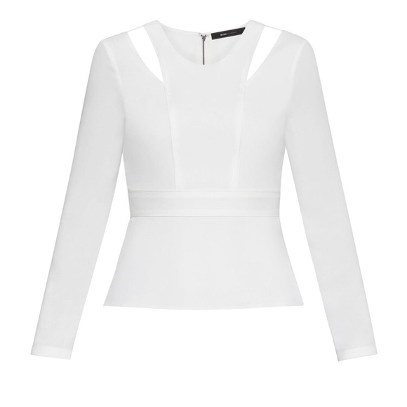 BCBGMaxAzria Tops - NEW White cutout peplum top | BCBG
